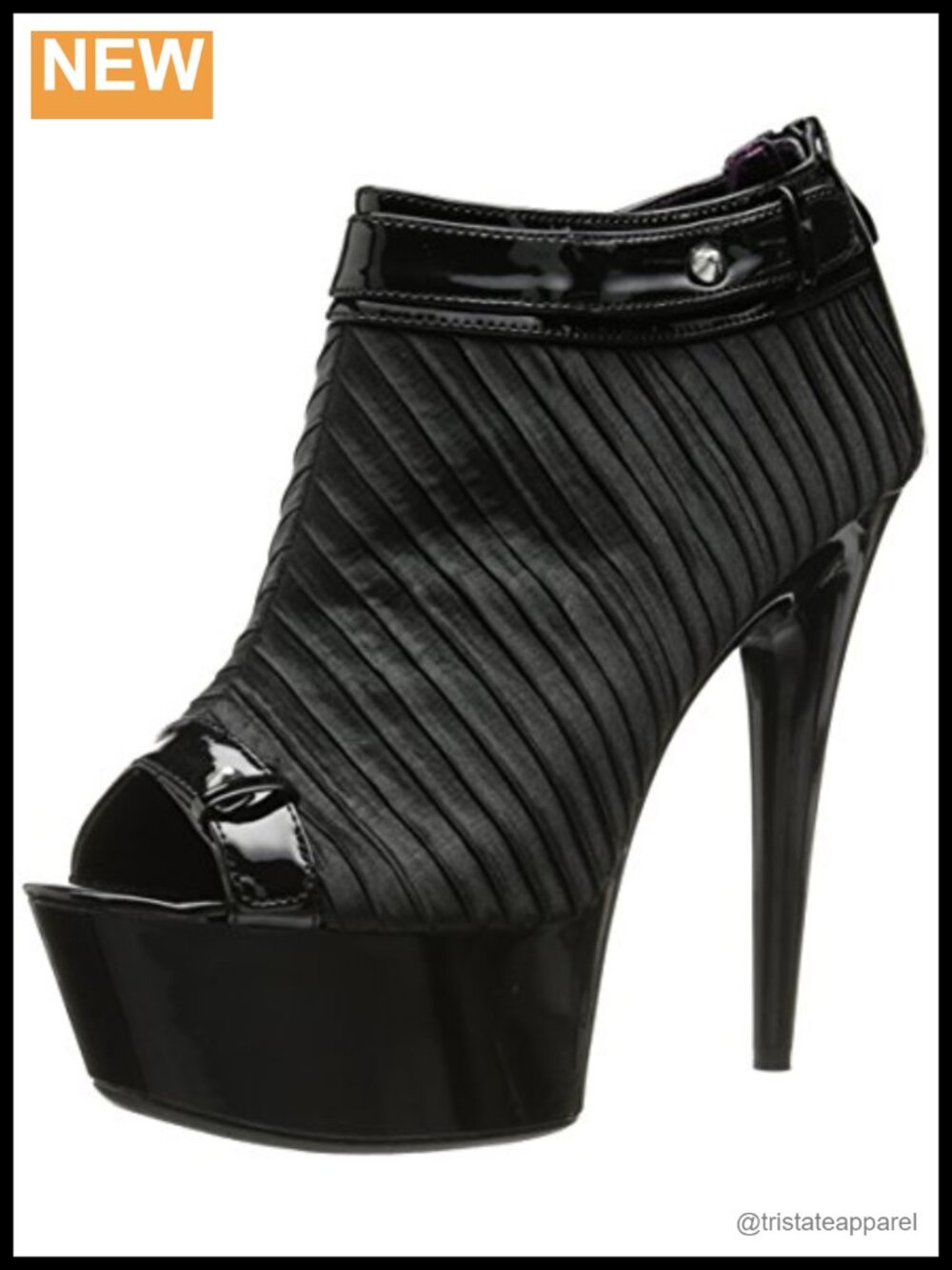 Ellie Shoes Women's 609-Somi Pleated Platform Pump with Ankle Strap